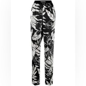 TOM FORD leaf-print elasticated-waist trousers